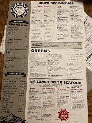 Menu photo 7 Bob's Place Avon, CO