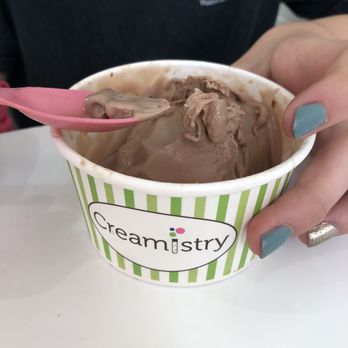 Creamistry - Birthday freebie. Nutella with cookie dough bits - Ice Cream & Frozen Yogurt Near Me - Gilbert, Arizona