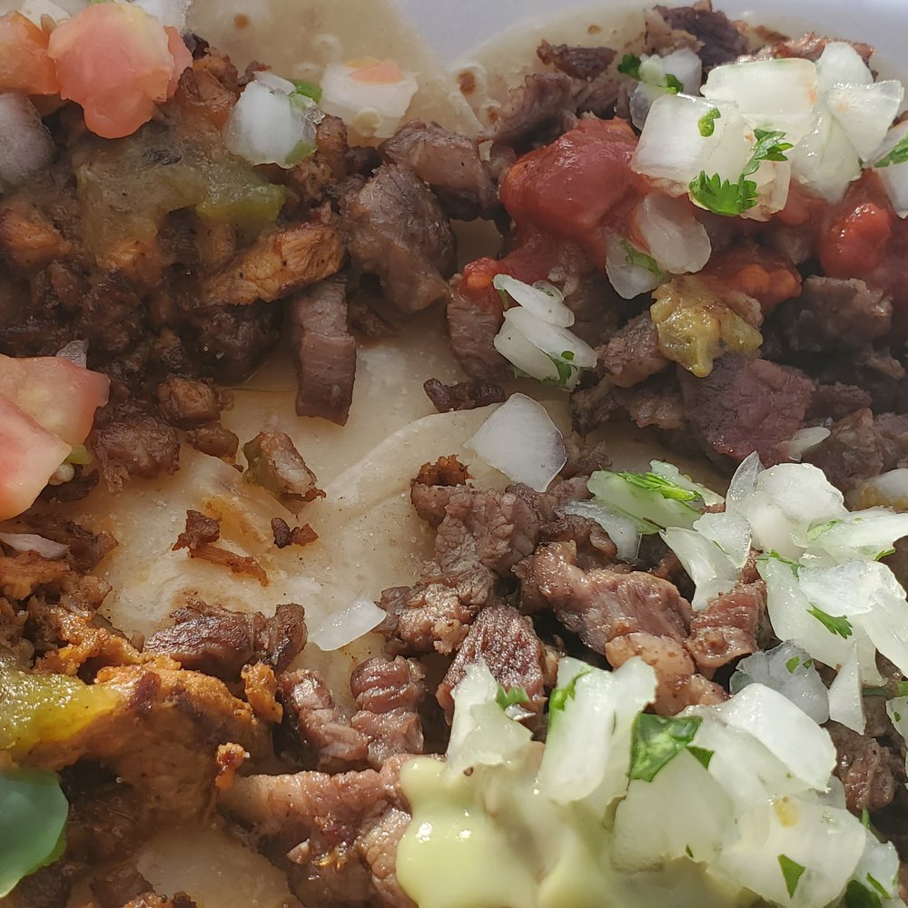 Tacarbon - Al pastor on left and carne asada on right. - Mexican Near Me - Phoenix, Arizona Tacarbon - Al pastor on left and carne asada on right. - Mexican Near Me - Phoenix, Arizona