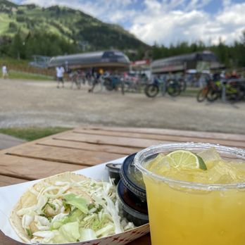 Tin Can Cantina - Wahoo taco! Bikes in background - Food Trucks Near Me - Teton Village, Wyoming Tin Can Cantina - Wahoo taco! Bikes in background - Food Trucks Near Me - Teton Village, Wyoming