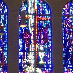 St James of the Valley Catholic Church - Close up of stained-glass window