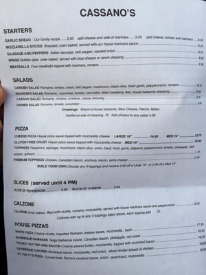 Menu photo 8 Cassano's San Clemente, CA