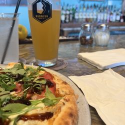 Burnish Beer Company - Pearella pizza... I think that's the name!!  [no pears and added bacon jam]  refreshing IPA!!