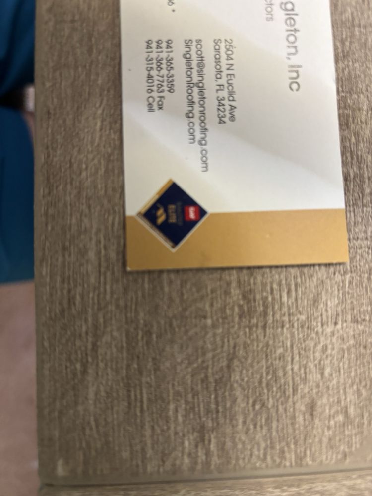 Slide of Alvin J. Singleton Roofing