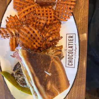 The Chocolatier - Cuban sandwich with sweet potato (waffle) fries - New American Near Me - Hershey, Pennsylvania