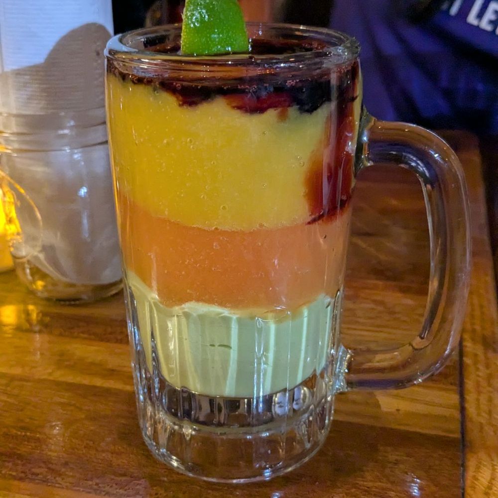 Espris - Juice w/ 3 layers (mango, papaya, and avocado) Espris - Juice w/ 3 layers (mango, papaya, and avocado)