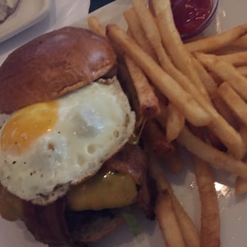 Bonefish Grill - Egg Burger with Bacon and a side of Fries - Seafood Near Me - Brentwood, Missouri Bonefish Grill - Egg Burger with Bacon and a side of Fries - Seafood Near Me - Brentwood, Missouri