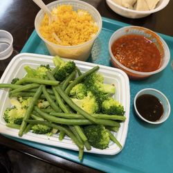 Gold Chain - Vegetables , fried? Rice , dumplings