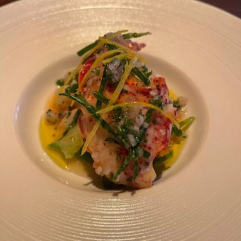 WAKUDA - Lobster (marinated in citrus & vinegar sea asparagus and shellfish vinaigrette) - Japanese Near Me - Las Vegas, Nevada WAKUDA - Lobster (marinated in citrus & vinegar sea asparagus and shellfish vinaigrette) - Japanese Near Me - Las Vegas, Nevada