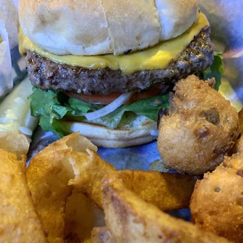 High Tides At Snack Jack - Hand Tossed Burger with Rings - Seafood Near Me - Flagler Beach, Florida High Tides At Snack Jack - Hand Tossed Burger with Rings - Seafood Near Me - Flagler Beach, Florida