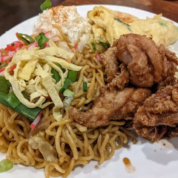 Tanaka Saimin - Crispy Shoyu Chicken and Shrimp Omelette combo with Fried Saimin - Japanese Near Me - Honolulu, Hawaii Tanaka Saimin - Crispy Shoyu Chicken and Shrimp Omelette combo with Fried Saimin - Japanese Near Me - Honolulu, Hawaii