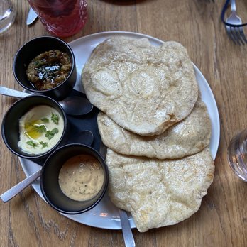 Taksim - Trio of dips--must get the white lentil purée! - Mediterranean Near Me - San Francisco, California