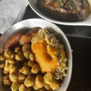 Tastee Spoon - Broccoli Rice Casserole Fried Okra Jerk Salmon 8 oz. - Caribbean Near Me - Dunwoody, Georgia Tastee Spoon - Broccoli Rice Casserole Fried Okra Jerk Salmon 8 oz. - Caribbean Near Me - Dunwoody, Georgia