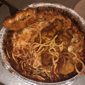 Alberona's Davinci Pizza & Pasta - I think this was spaghetti with chicken tenders? ‍ - Italian Near Me - Seattle, Washington
