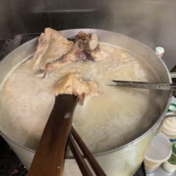 Shojin Ramen & Sushi - Whole day cooking process tonkatru creamy suopa.