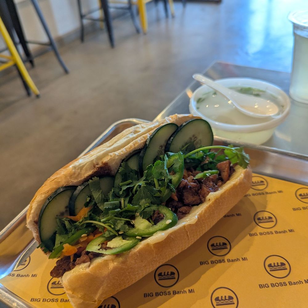 Big Boss Banh Mi - Chicken banh mi + soup as a side - Vietnamese Near Me - Houston, Texas Big Boss Banh Mi - Chicken banh mi + soup as a side - Vietnamese Near Me - Houston, Texas