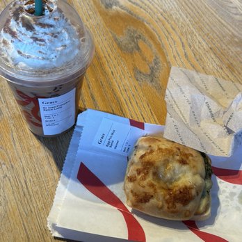 Starbucks - Iced Pumpkin Spice Latte and Egg Egg, Pesto & Mozzarella Sandwich - Coffee & Tea Near Me - Melrose, Massachusetts Starbucks - Iced Pumpkin Spice Latte and Egg Egg, Pesto & Mozzarella Sandwich - Coffee & Tea Near Me - Melrose, Massachusetts