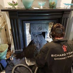 Chimney All Nation - Rare sight! A pile of creosote is coming down while cleaning this wood fireplace.This is why yearly chimney sweeping is a must! 203-689-2383