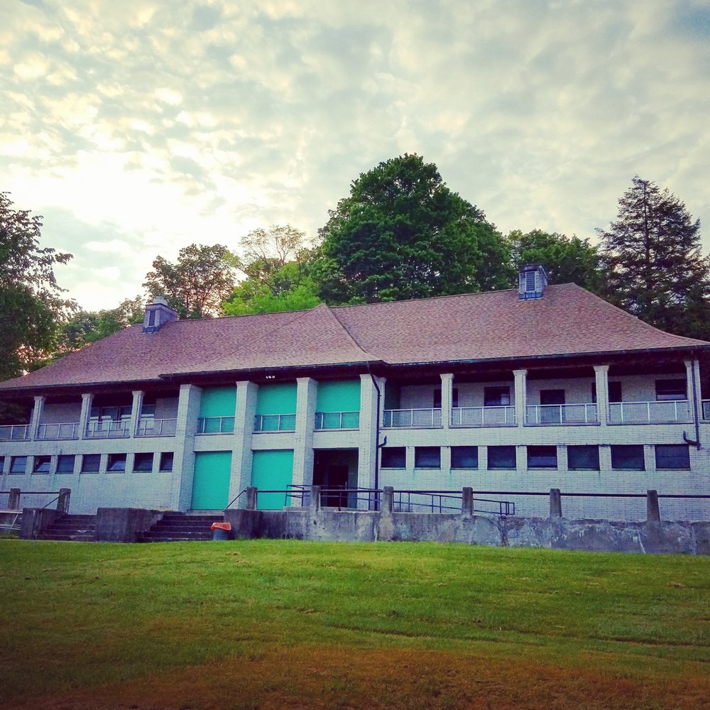 Long Point State Park - The bathhouse which is still impressive despite needing repair. - Parks Near Me - Bemus Point, New York