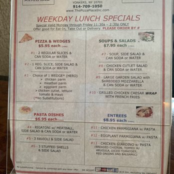 The Pizza Place - Weekday lunch Specials - Pizza Near Me - Yonkers, New York The Pizza Place - Weekday lunch Specials - Pizza Near Me - Yonkers, New York