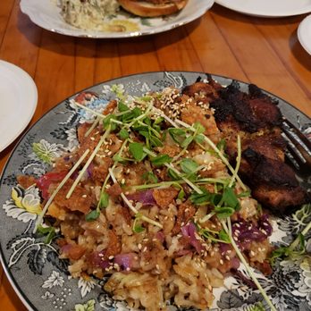 The Burg - Rice bowl with pulled pork sandwich beyond. - Pizza Near Me - Pittsburg, New Hampshire The Burg - Rice bowl with pulled pork sandwich beyond. - Pizza Near Me - Pittsburg, New Hampshire