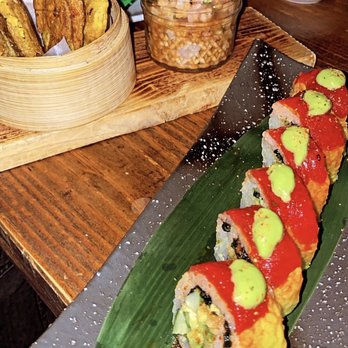 Pubbelly Sushi Brickell - Top- tostone Hamachi Ceviche Bottom - Spicy Vegetable Roll - Sushi Bars Near Me - Miami, Florida Pubbelly Sushi Brickell - Top- tostone Hamachi Ceviche Bottom - Spicy Vegetable Roll - Sushi Bars Near Me - Miami, Florida