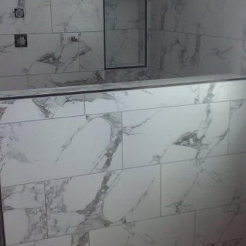 Deliberately Perfect Tile & Stone - Shower Remodel Porcelain with Schulter Trim - Flooring Near Me