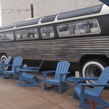 Flx Biergarten - As you enter Biergarten this restored bus greets you. AKA: " Brew Bus"! - Beer Gardens Near Me - Avalon, California Flx Biergarten - As you enter Biergarten this restored bus greets you. AKA: " Brew Bus"! - Beer Gardens Near Me - Avalon, California