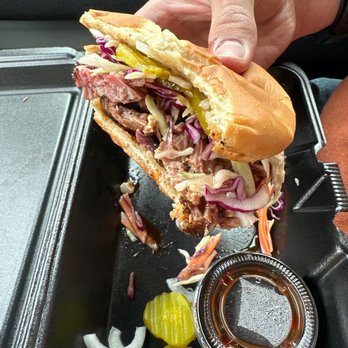 Honey Hill TX BBQ - Chopped brisket sandwich - Barbeque Near Me Honey Hill TX BBQ - Chopped brisket sandwich - Barbeque Near Me