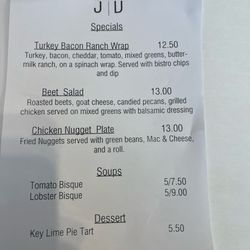 J & D Designs & Cafe - Specials Wednesday 3/5/25