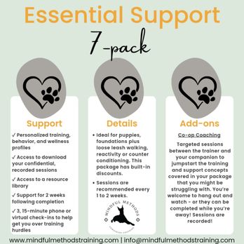 Mindful Methods Companion Coaching - A 7-pack of in-home dog training lessons. We show you how to train your dog! - Pet Training Near Me
