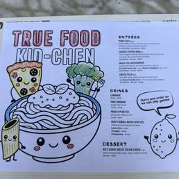 Kids menu Kids menu