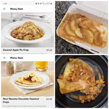 Denny's - Side by side of what the desserts are supposed to look like and what we got. - American Near Me - Murrieta, California