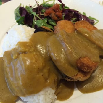 Wagamama - Deep fried vegetables with curry sauce, rice & side salad (yasai katsu curry) - Asian Fusion Near Me - Belfast, BFS