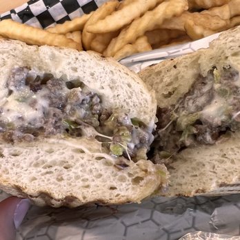 Calf & Chick - Roast beef sandwich (like a Philly cheesesteak) - Breakfast & Brunch Near Me - Torrance, California Calf & Chick - Roast beef sandwich (like a Philly cheesesteak) - Breakfast & Brunch Near Me - Torrance, California