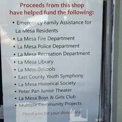 La Mesa Thrift Shop - Donation proceeds go to-