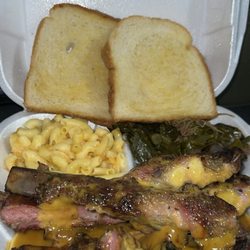 Papa Sauce - Ribs Dinner with Mac & Cheese, and Collard Greens