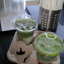 Lavender matcha and strawberry matcha Lavender matcha and strawberry matcha