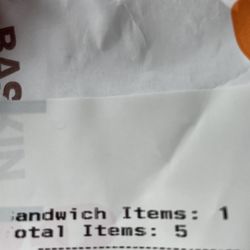 Dunkin' - My croissant bag saying I had 5 items and that I only got 4 with no receipt.