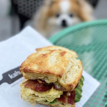 Kahnfections - Buttermilk Biscuit w/ egg, cheddar, garlic aioli ($9) + bacon ($1.50) + avocado ($2). Delicious but the cheddar was missing. =( - Bakeries Near Me - San Francisco, California Kahnfections - Buttermilk Biscuit w/ egg, cheddar, garlic aioli ($9) + bacon ($1.50) + avocado ($2). Delicious but the cheddar was missing. =( - Bakeries Near Me - San Francisco, California