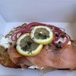 Salmon toast. Salmon toast.
