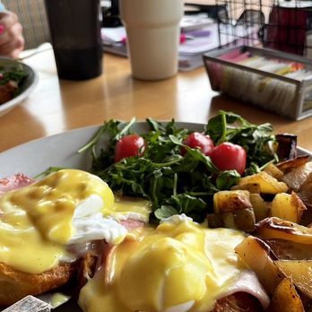 Rise & Grind - Eggs Benny on a croissant - Coffee & Tea Near Me - Patchogue, New York