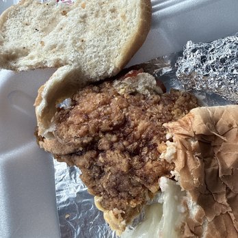 Cook Out - The piece of chicken they decided to use on my sandwich - Burgers Near Me - Greenville, South Carolina Cook Out - The piece of chicken they decided to use on my sandwich - Burgers Near Me - Greenville, South Carolina