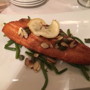 Fritz and Frites - Rainbow trout with capers and almonds over haricot verte - French Near Me - Galena, Illinois