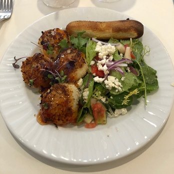 Delaney's Bistro - Scallop lunch plate. - Seafood Near Me - St Simons Island, Georgia