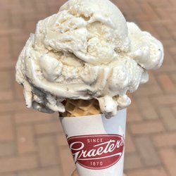 Graeter's Ice Cream - Madagascar Vanilla Bean on a sugar cone