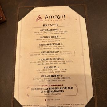 Amaya Modern Mexican - Brunch menu - Mexican Near Me - Las Vegas, Nevada