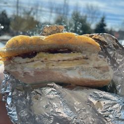 Angie's Coffee & More - Bacon egg and cheese on a hard roll