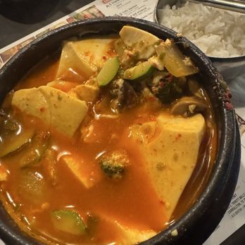 BCD Tofu House - Spicy Veggie Soon Tofu (WARM HUG IN A BOWL) - Korean Near Me - Artesia, California BCD Tofu House - Spicy Veggie Soon Tofu (WARM HUG IN A BOWL) - Korean Near Me - Artesia, California