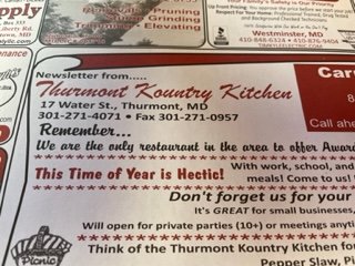 Menu photo 1 Thurmont Kountry Kitchen Thurmont, MD Menu photo 1 Thurmont Kountry Kitchen Thurmont, MD